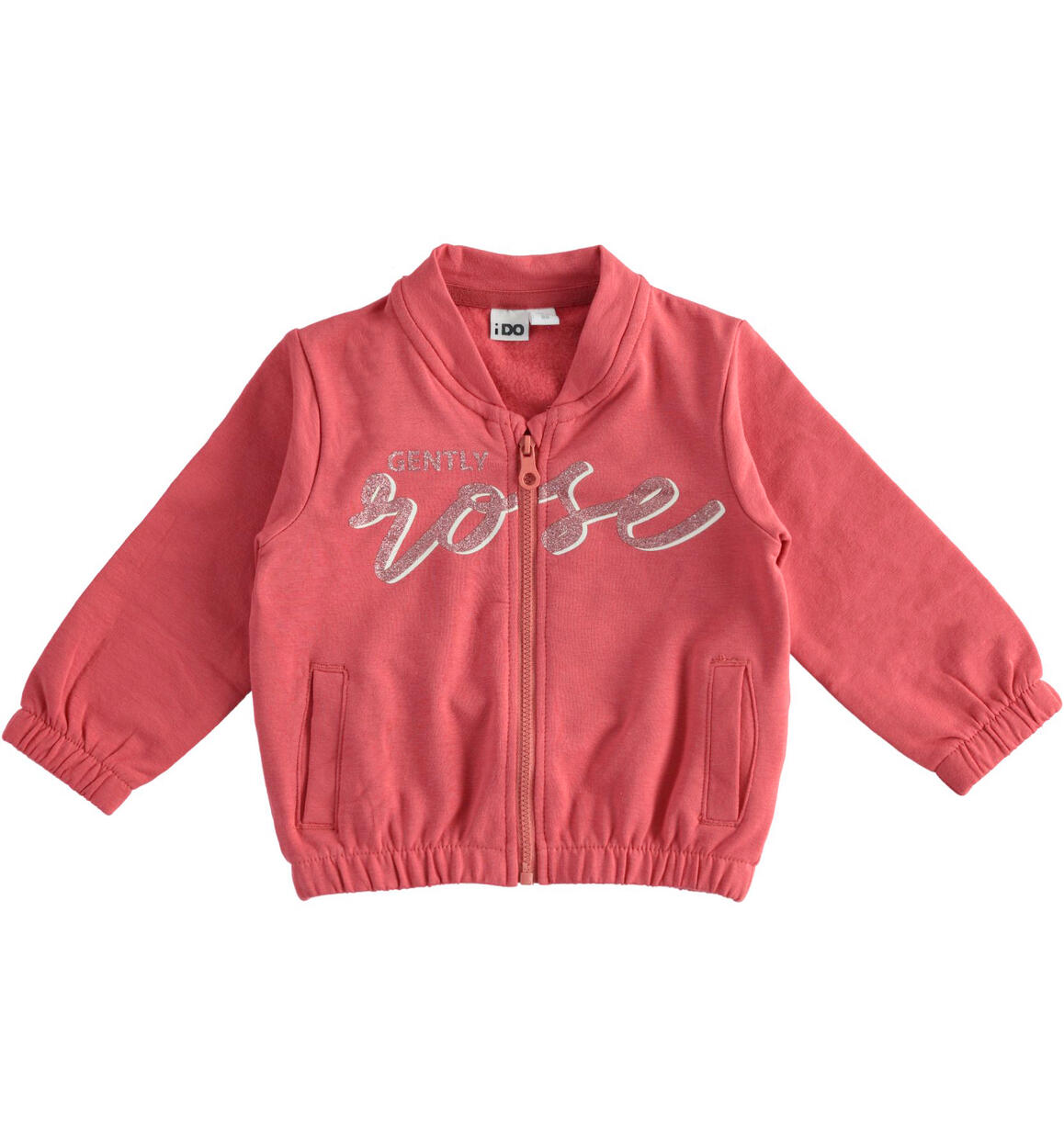 Felpa sportiva bambina con zip ROSA iDO