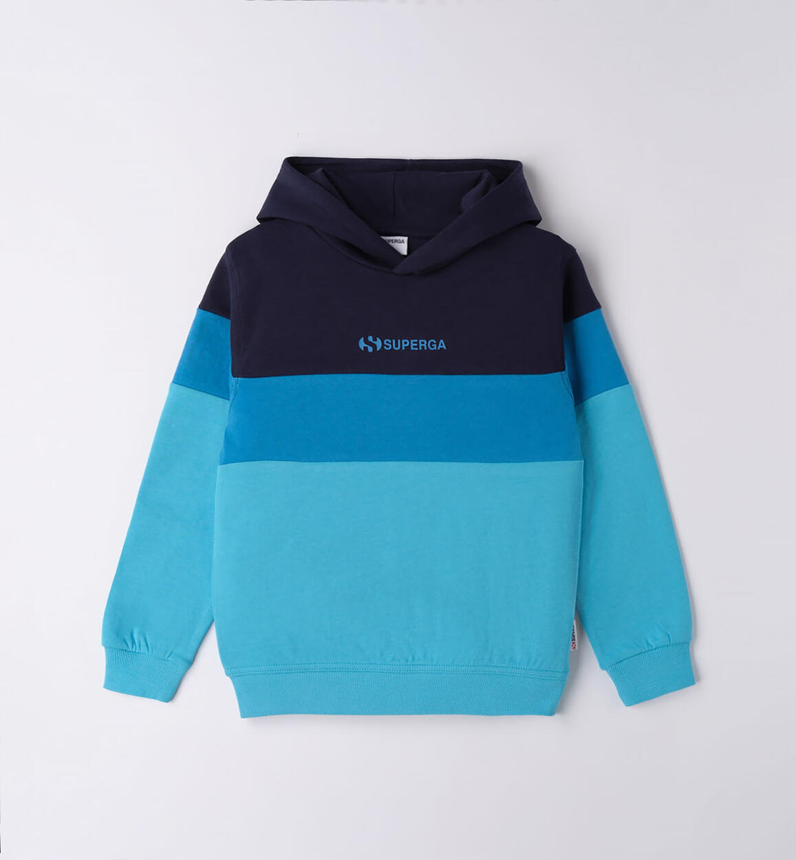 CLOSED SWEATER WITH OR WITHOUT HOOD  LIGHT BLUE SUPERGA