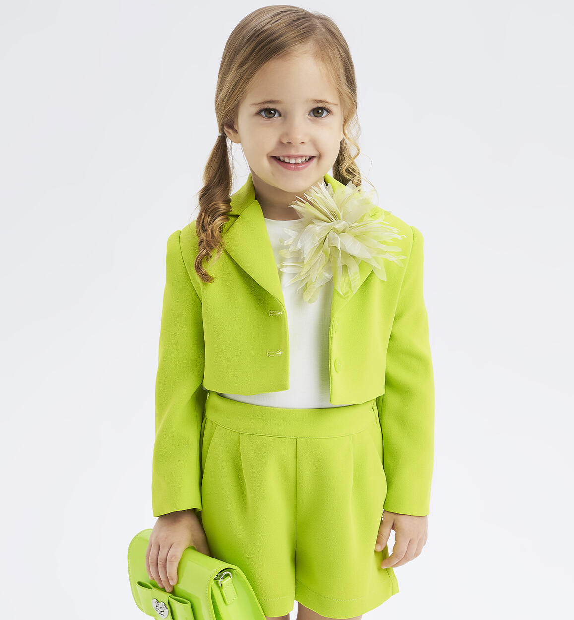 Girls' cropped jacket  GREEN Sarabanda