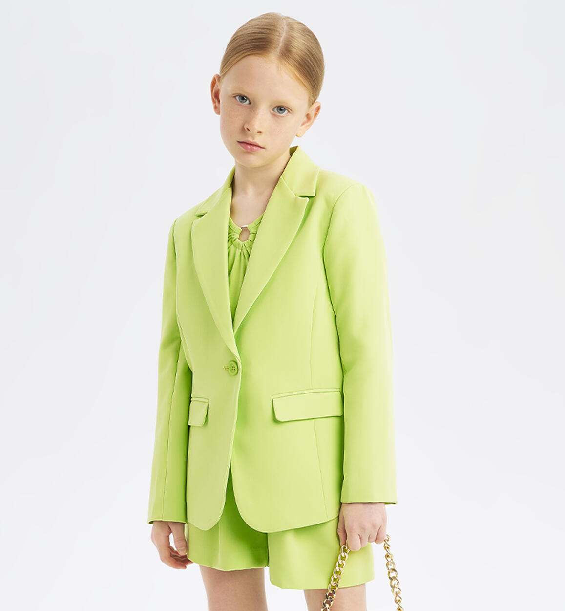 Elegant jacket for girls with button GREEN iDO