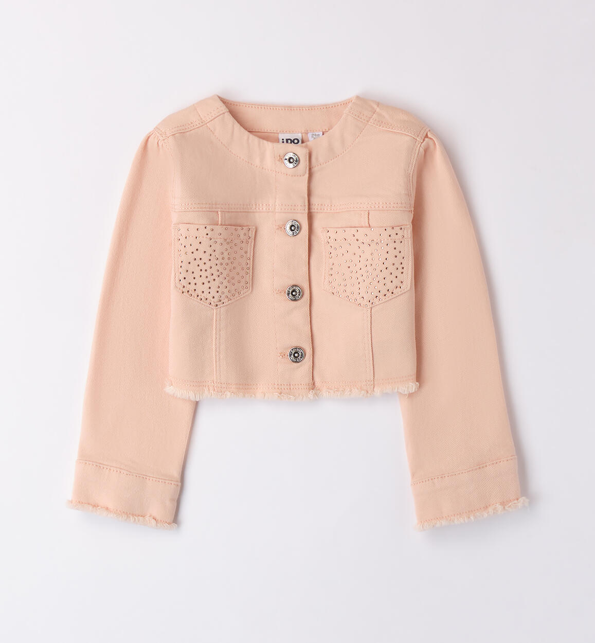 Girls' jacket with rhinestones BEIGE iDO