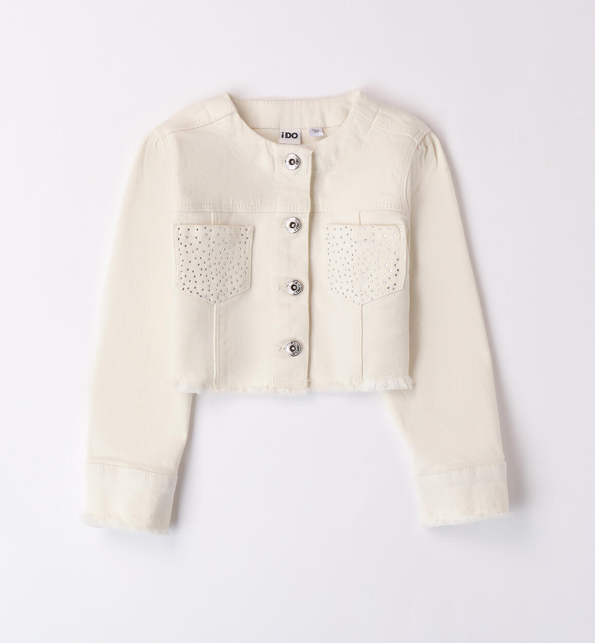 Girls' jacket with rhinestones CREAM iDO