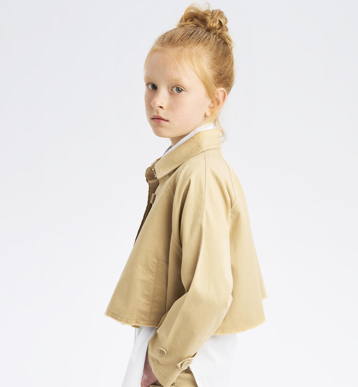 Cape style jacket for girls BEIGE iDO