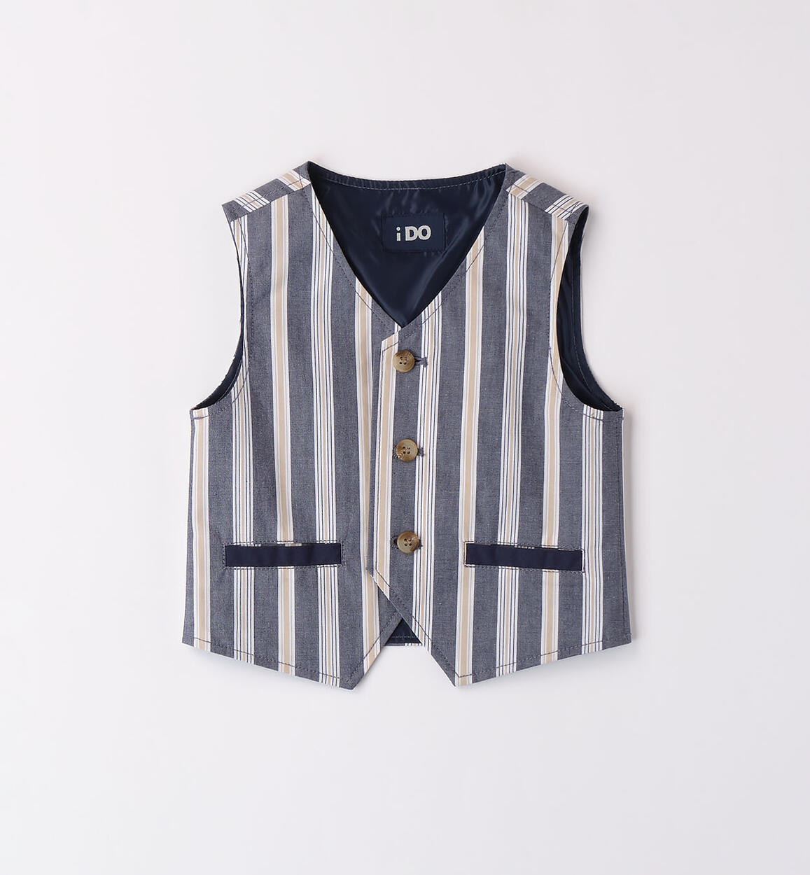 Boy's striped waistcoat BLUE iDO