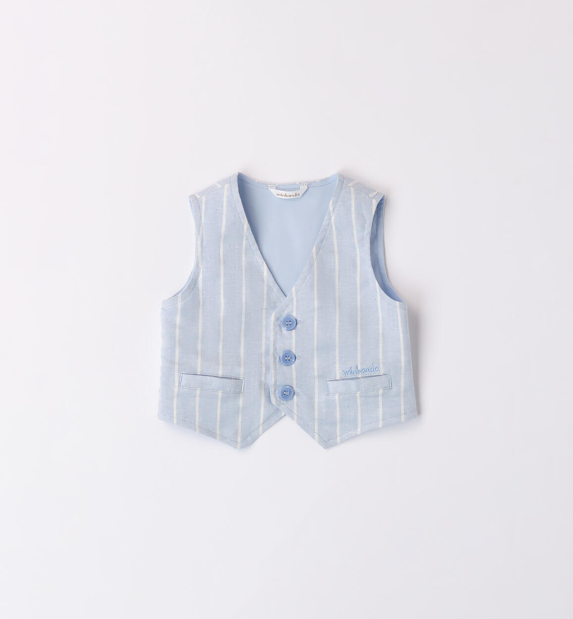 Boys' elegant striped waistcoat BLUE Minibanda