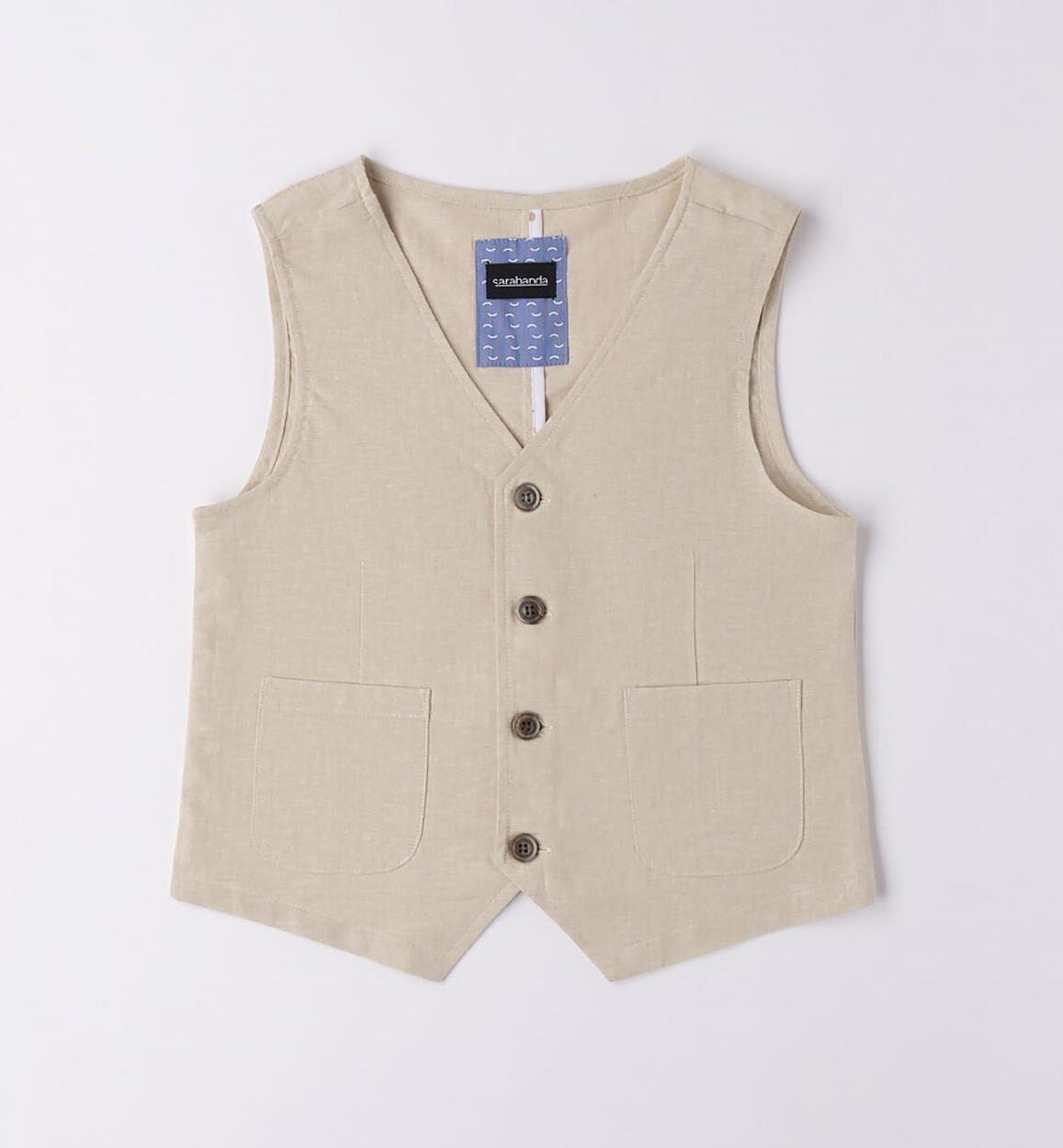 Gilet elegante in lino ragazzo BEIGE Sarabanda