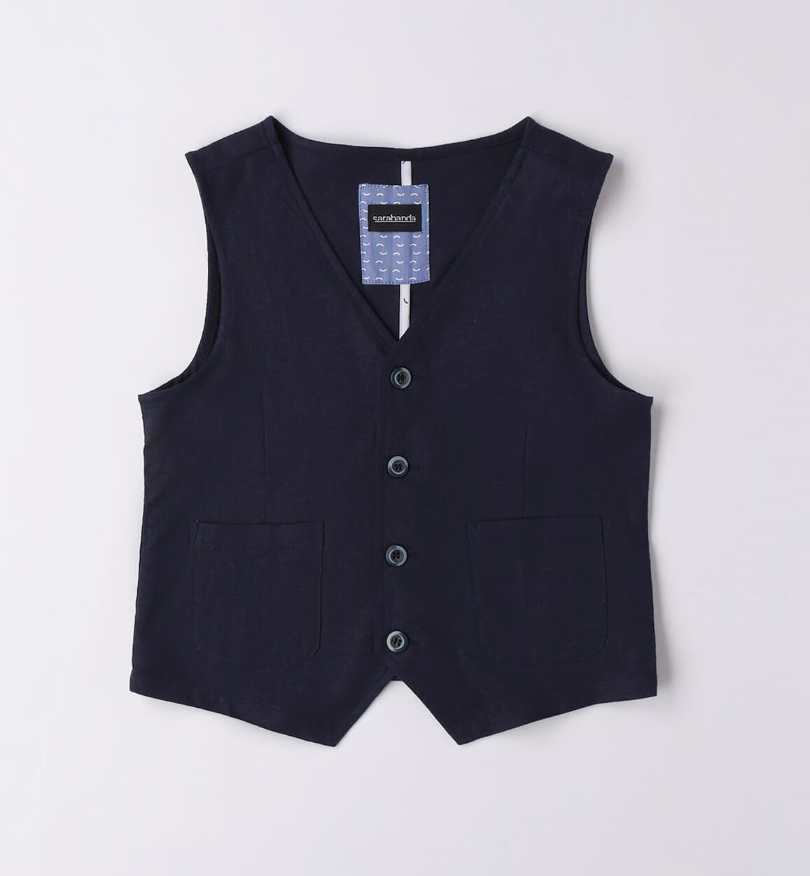 Gilet elegante in lino ragazzo BLU Sarabanda