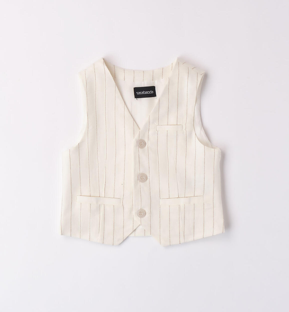 Gilet per bambino a righe PANNA Sarabanda