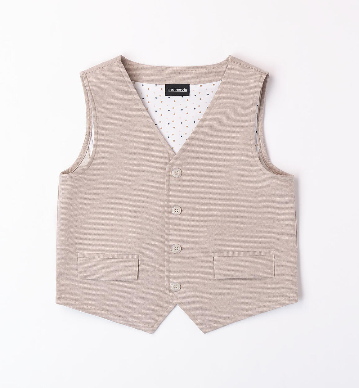 Gilet ragazzo per cerimonia BEIGE Sarabanda