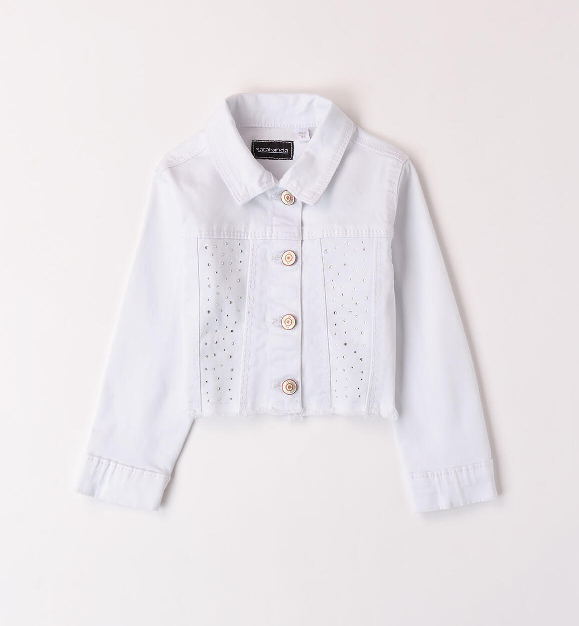 Girls' jacket with rhinestones WHITE Sarabanda