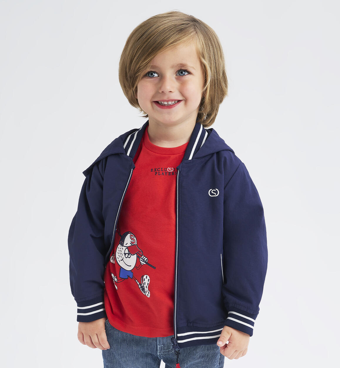 Giubbotto blu bambino con zip BLU Sarabanda