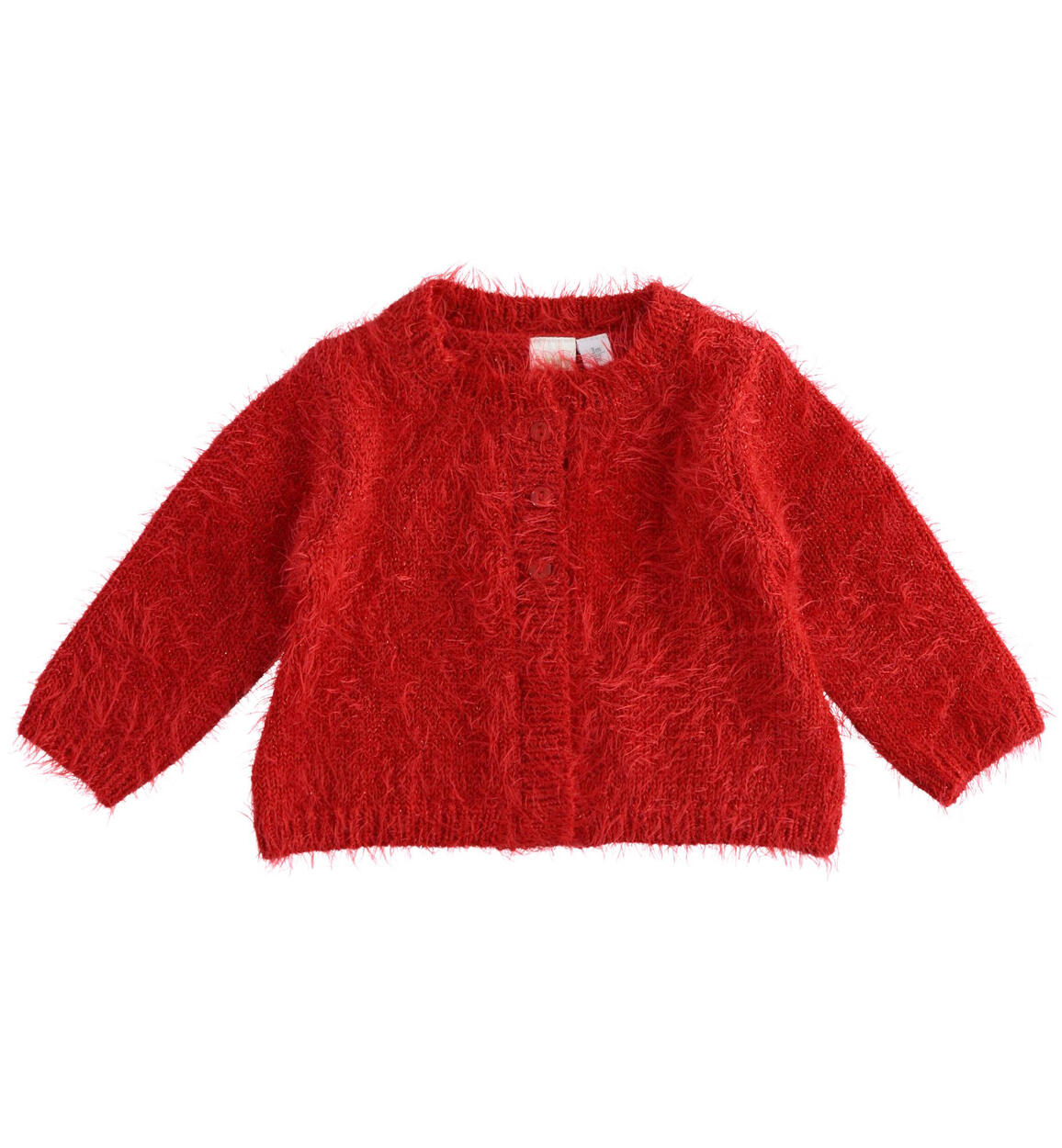 Grazioso cardigan per neonata in tricot lurex ROSSO iDO