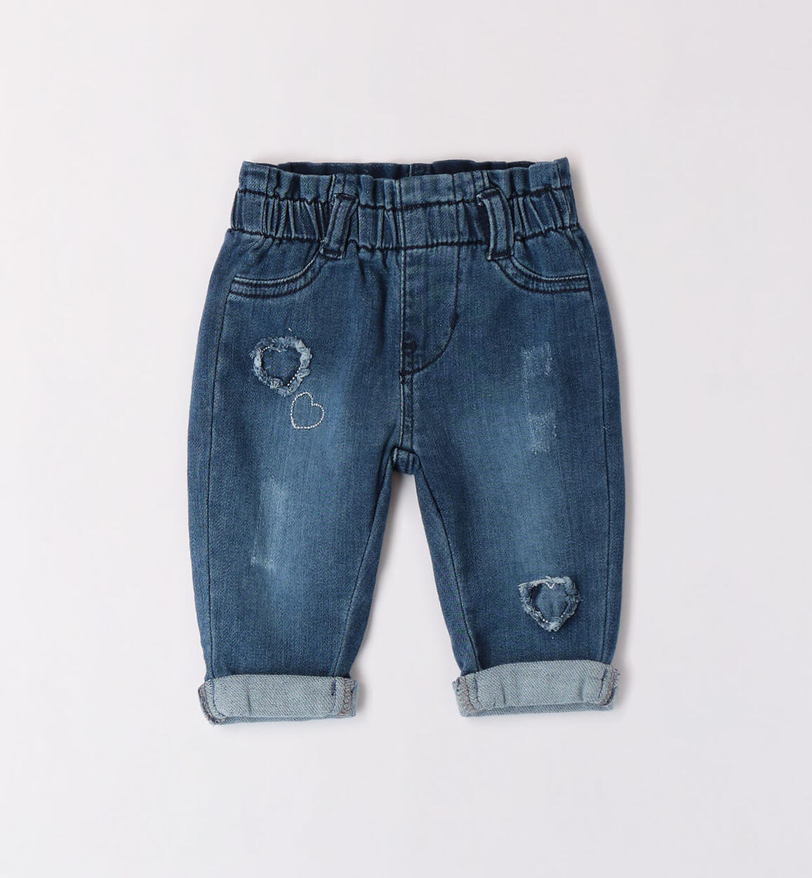 Jeans cuori per bimba BLU iDO