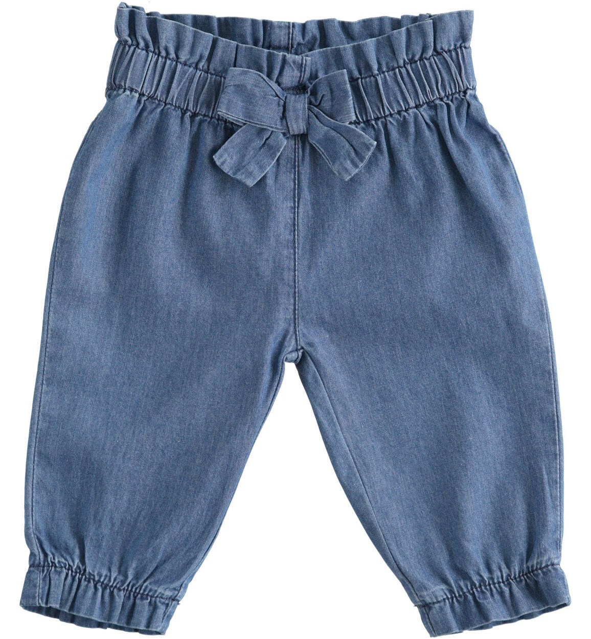 Jeans neonata 100% cotone in denim leggero BLU iDO