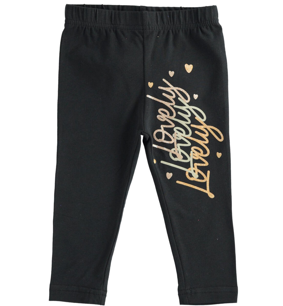 Leggings bambina in cotone NERO iDO