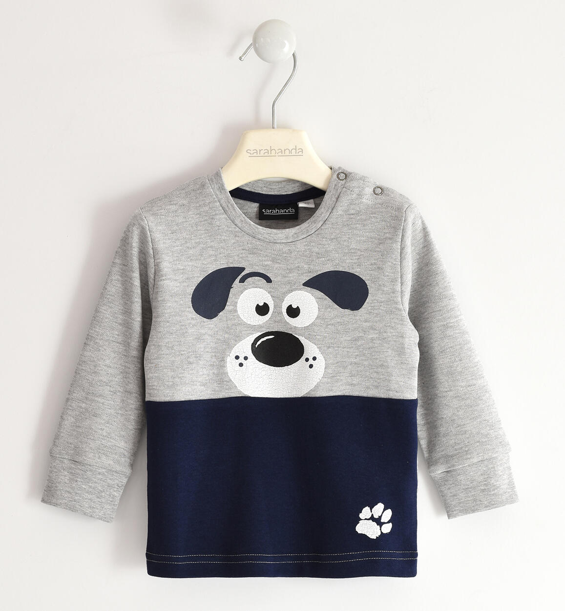 Maglia bambino con cagnolino GRIGIO Sarabanda