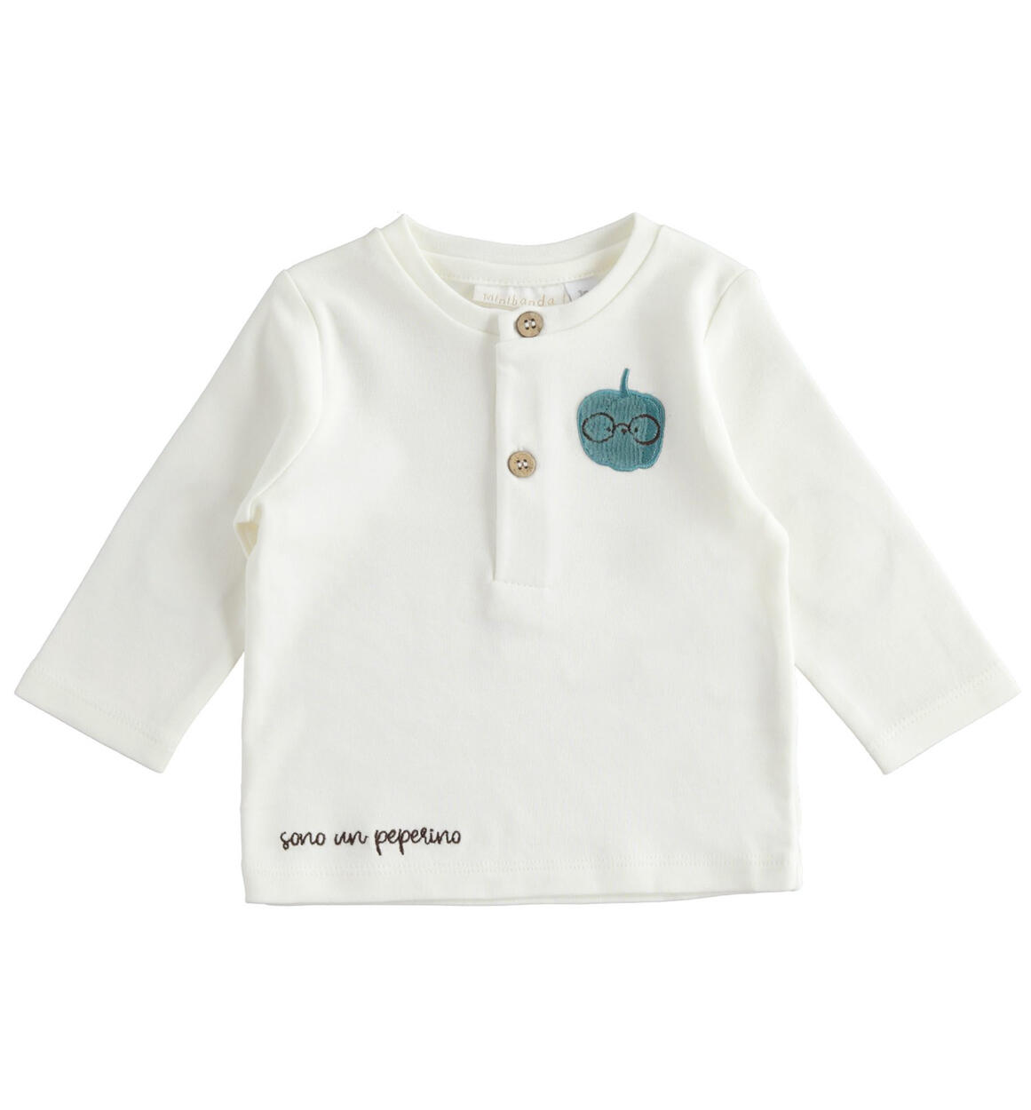 Maglia girocollo neonato PANNA Minibanda