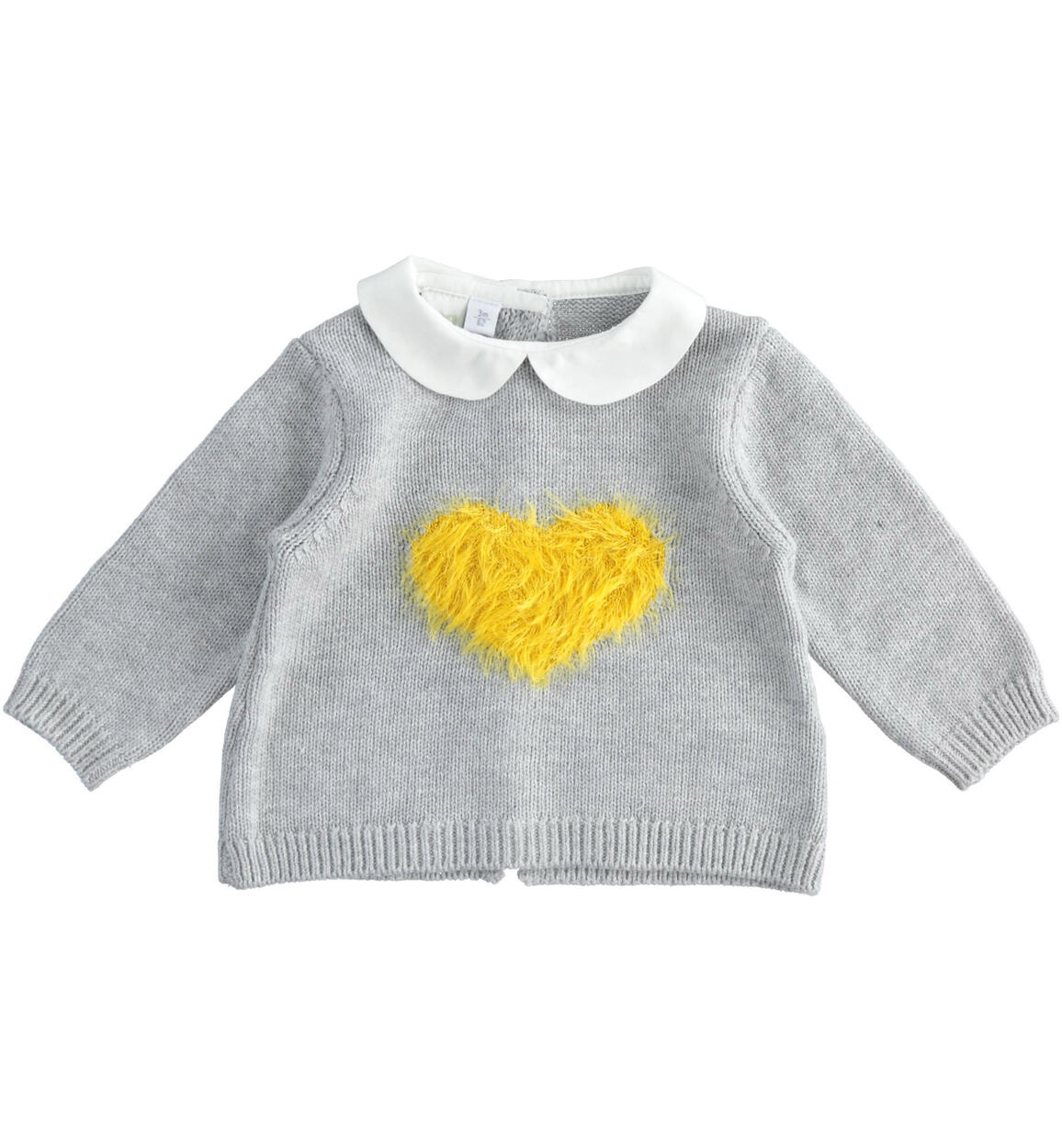 Maglia in tricot invernale con cuore per neonata GRIGIO iDO