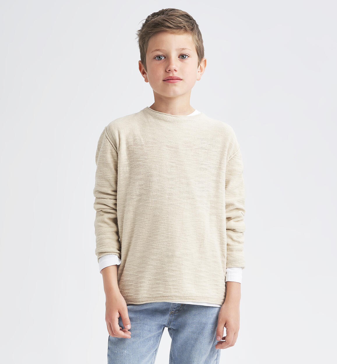 Maglia per ragazzo in tricot BEIGE iDO