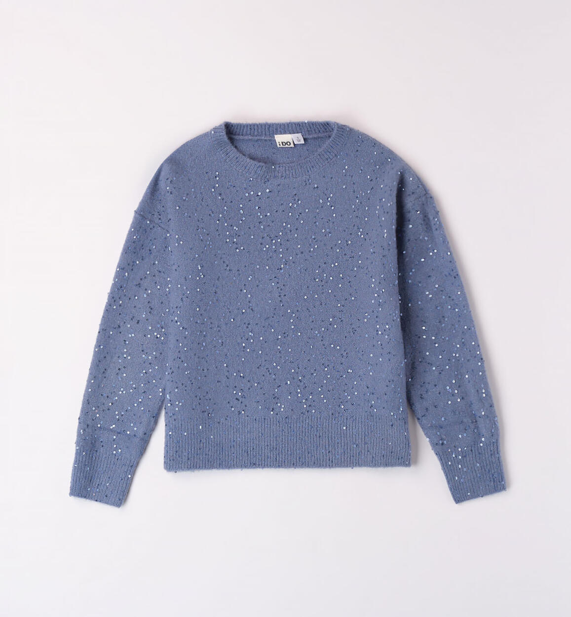 Maglia ragazza con paillettes BLU iDO