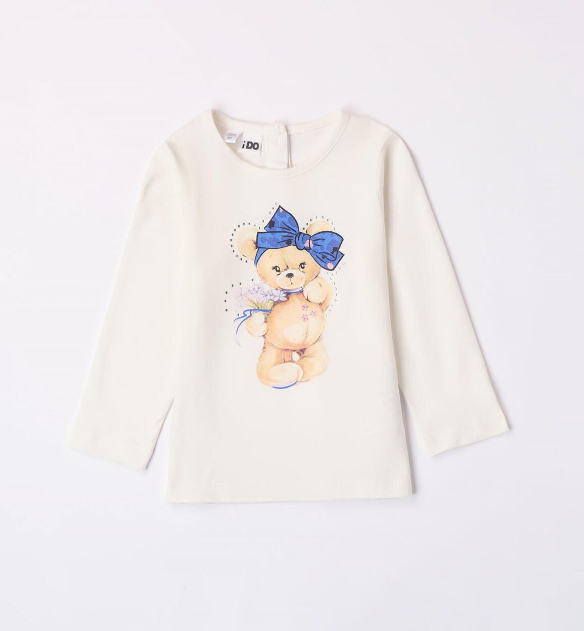Maglietta bambina con orsetto PANNA iDO