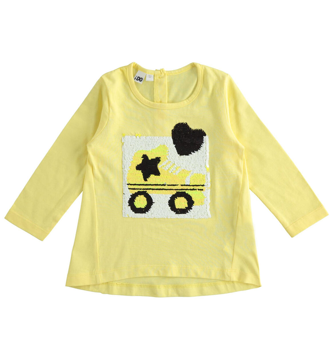 Maglietta bambina con paillettes reversibili GIALLO iDO