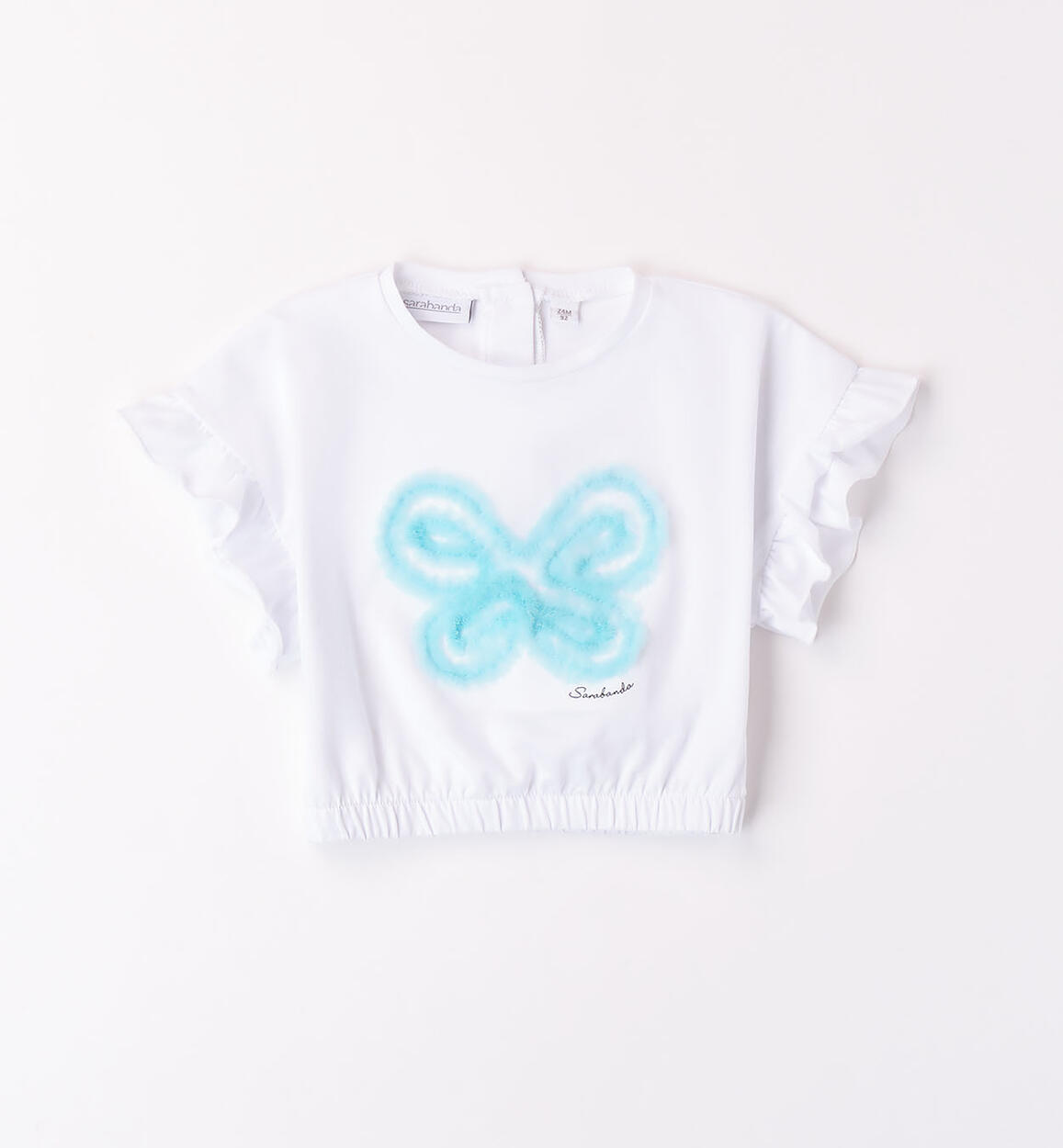 Maglietta crop bambina BIANCO Sarabanda