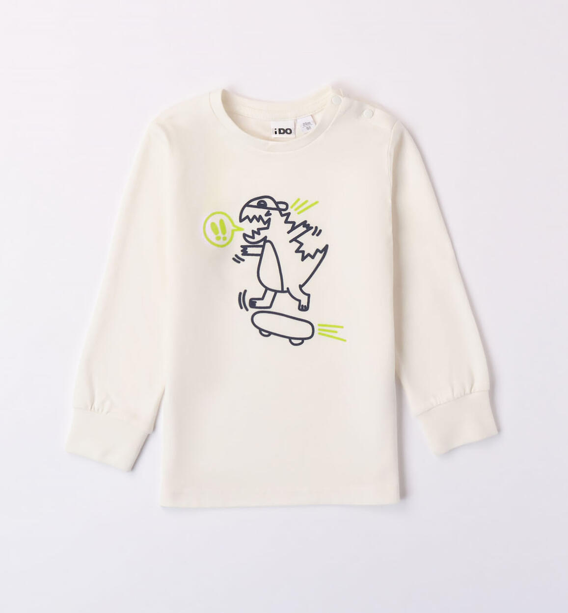 Maglietta per bambino con dinosauro PANNA iDO