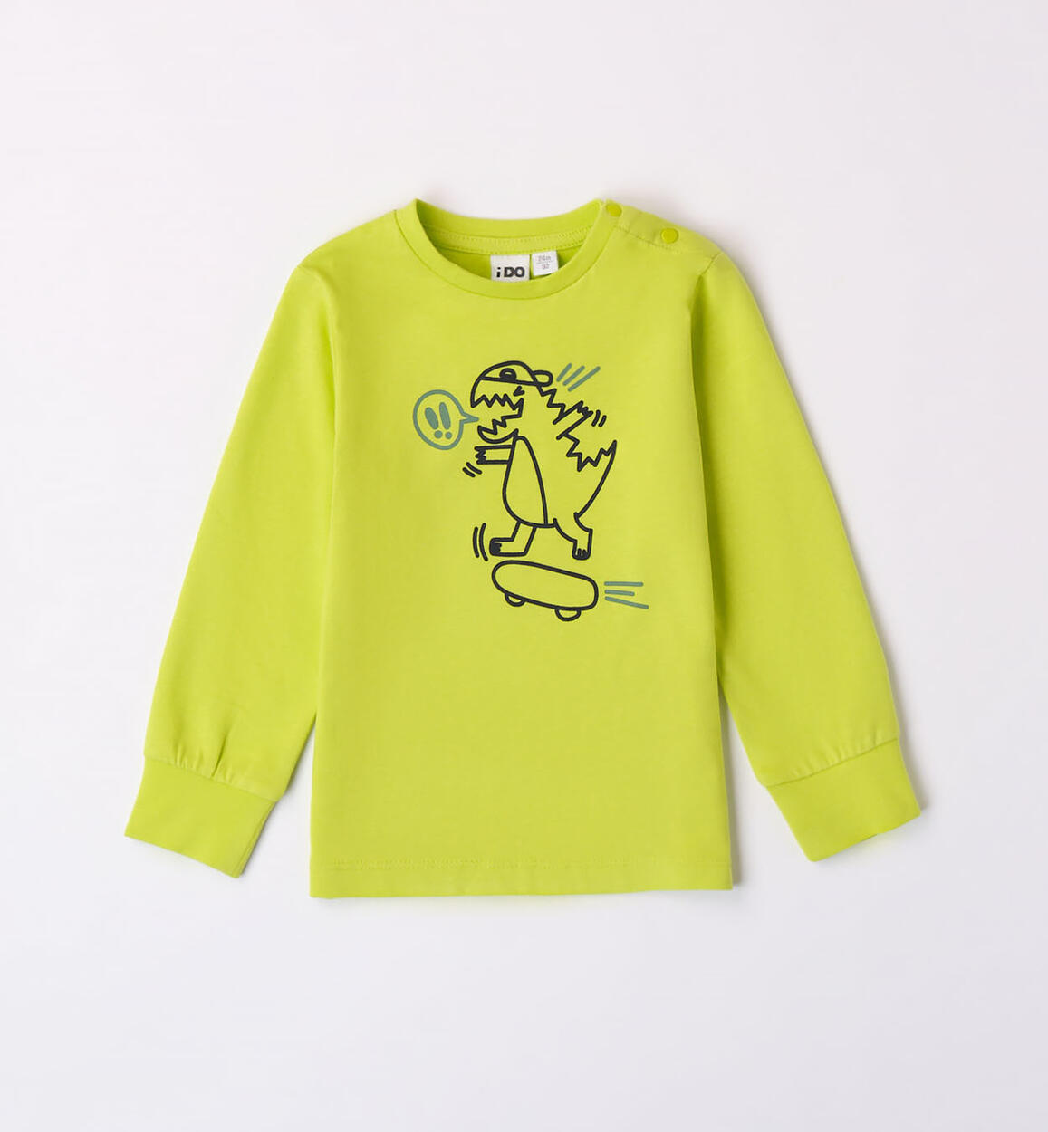 Maglietta per bambino con dinosauro VERDE iDO