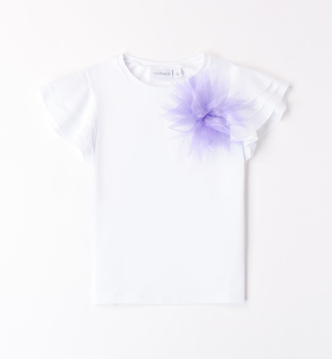 Girls' flower T-shirt WHITE Sarabanda