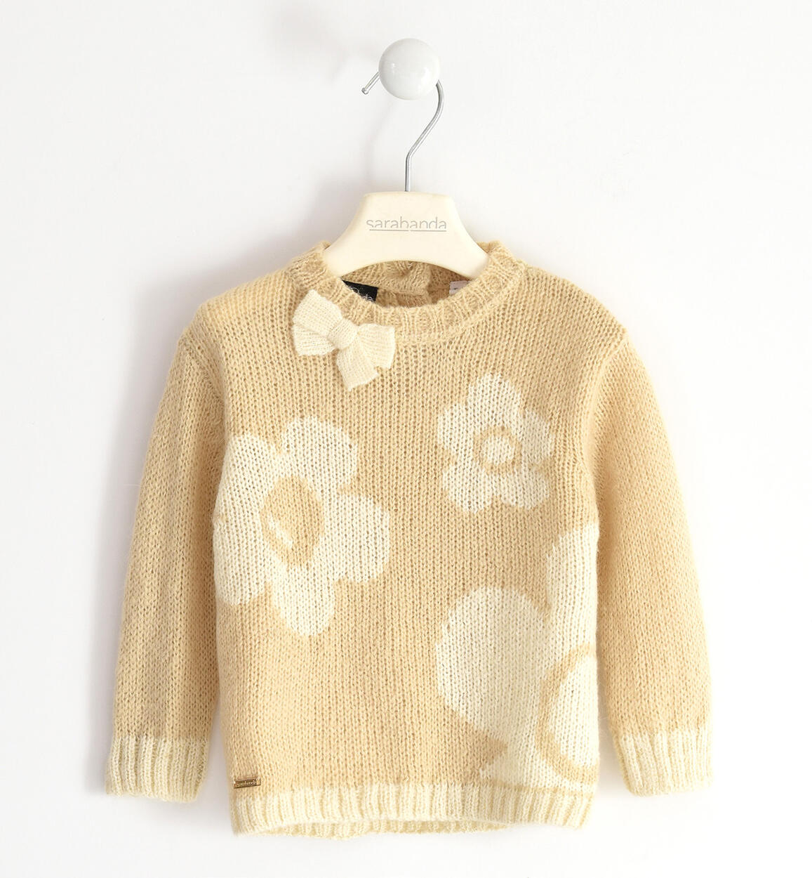 Maglioncino bambina in tricot mohair BEIGE Sarabanda