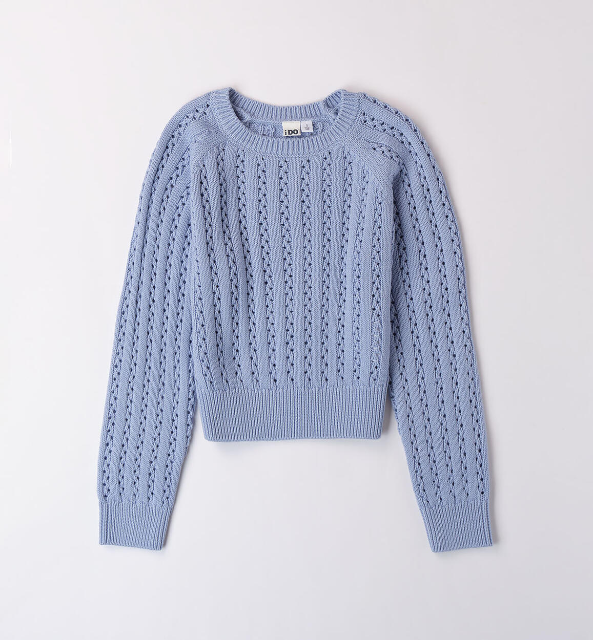 Openwork jumper for girls LIGHT BLUE iDO