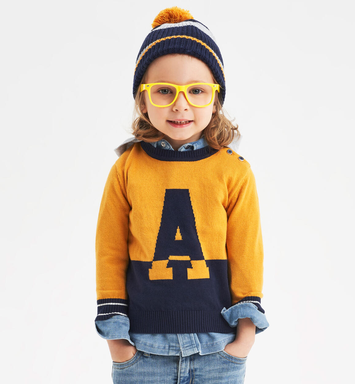 Maglione bambino GIALLO Sarabanda