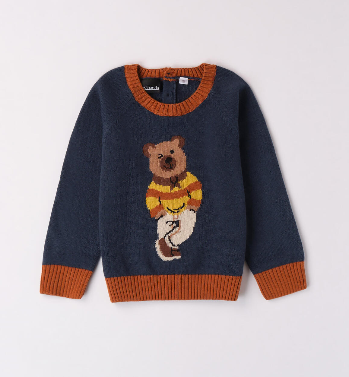 Maglione con orso per bambino BLU Sarabanda