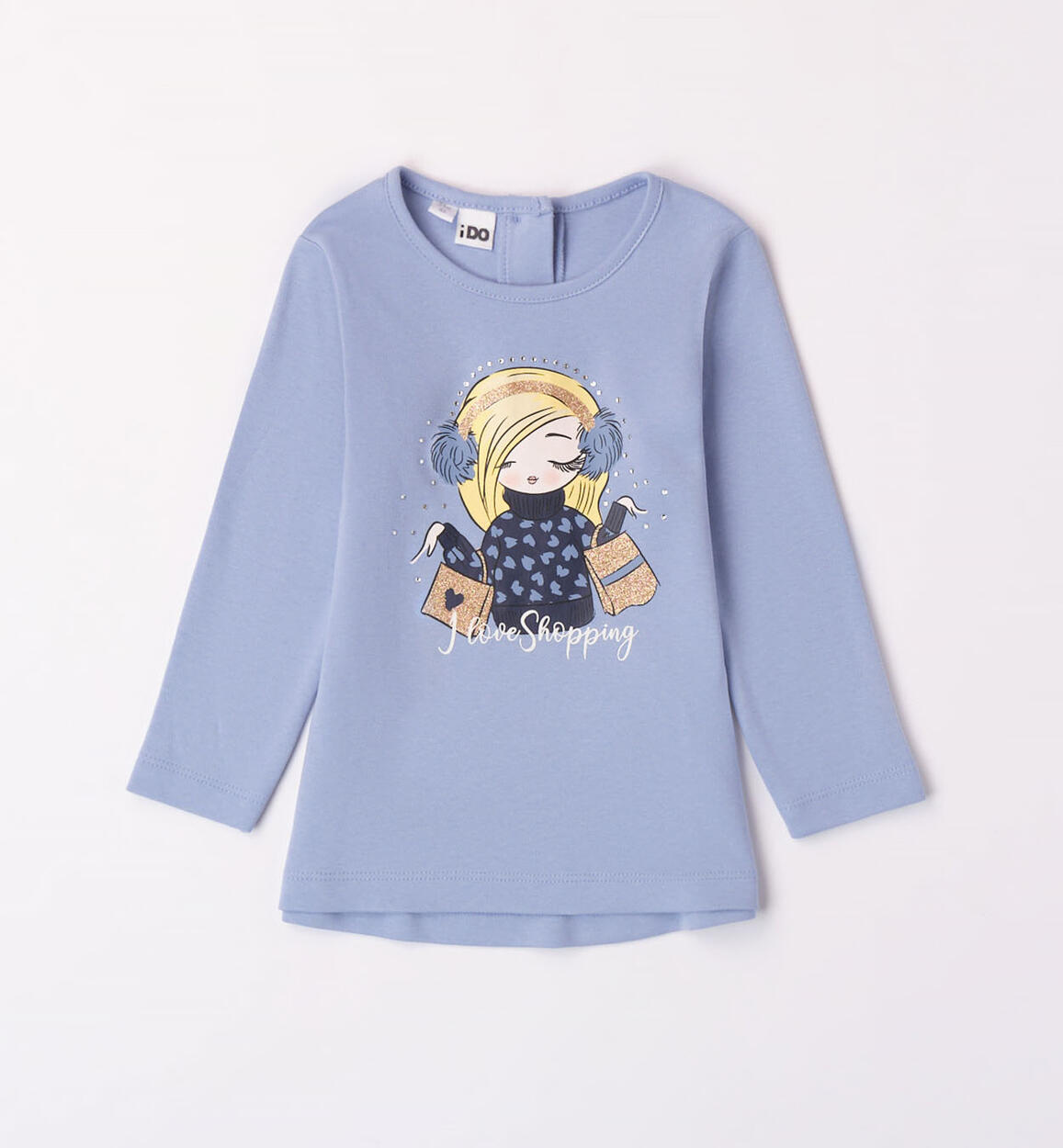 Maxi maglietta bambina 100% cotone BLU iDO