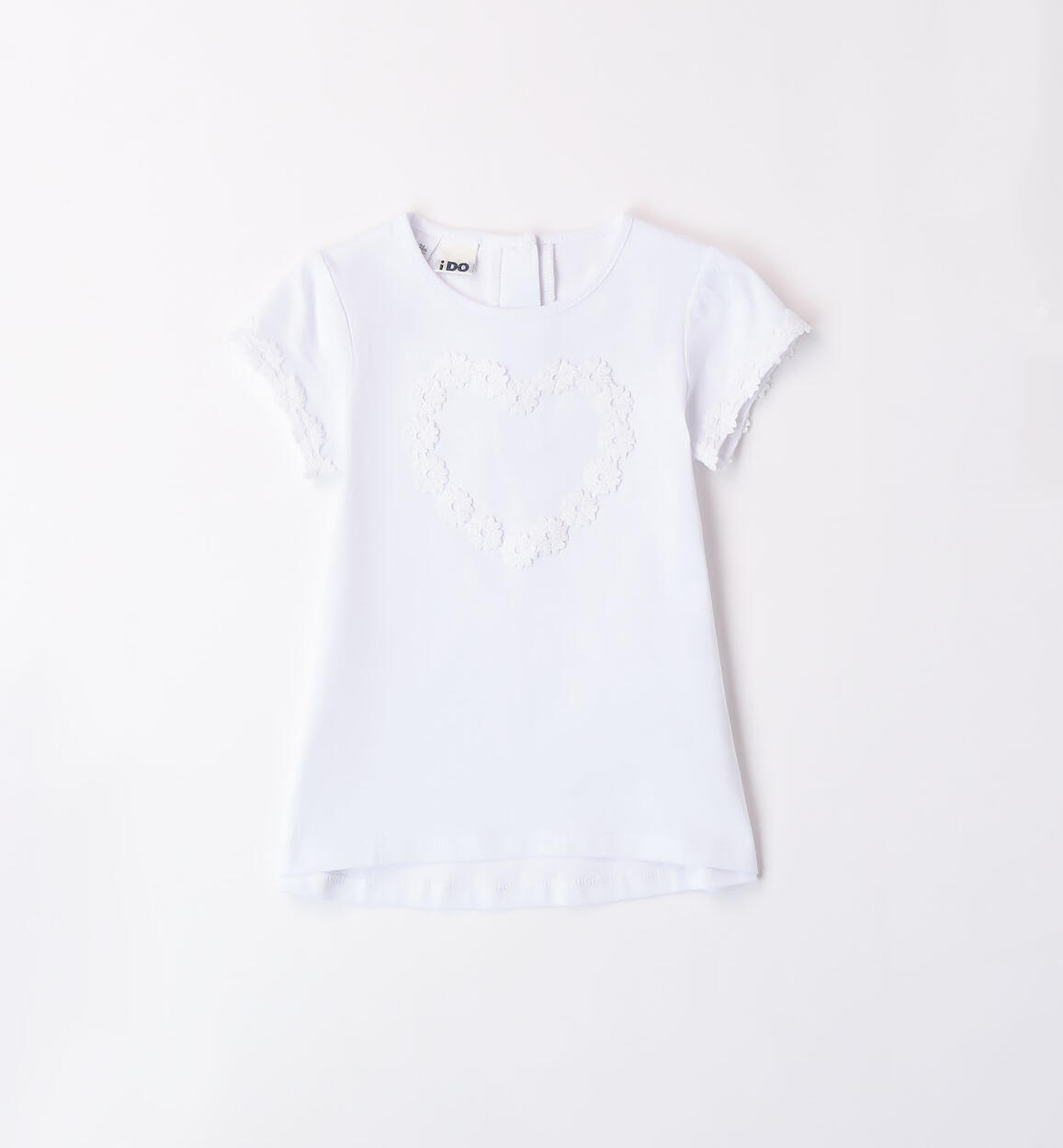 Maxi t-shirt per bambina con cuore BIANCO iDO