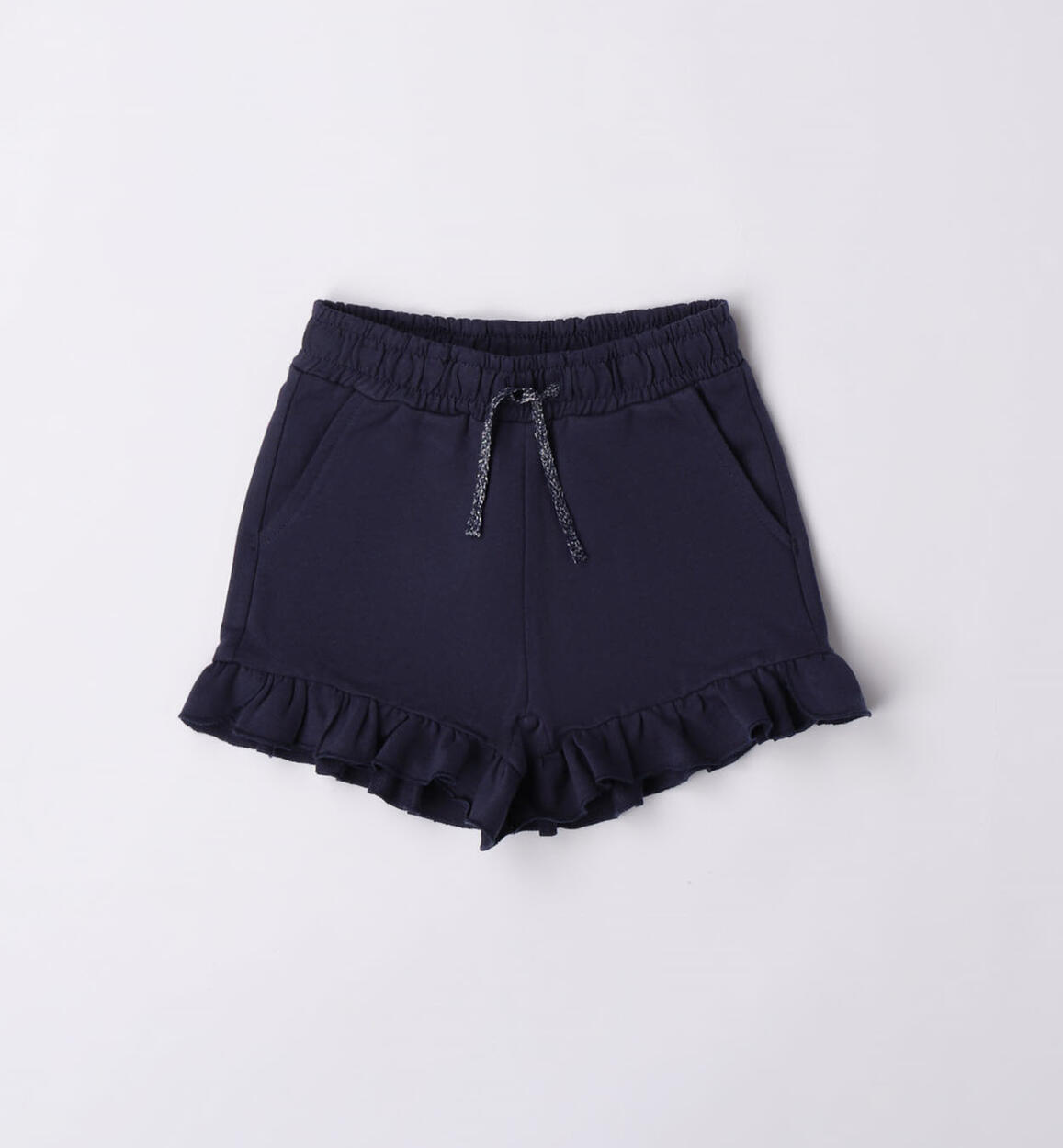 Pantaloncino corto bambina con ruches BLU iDO