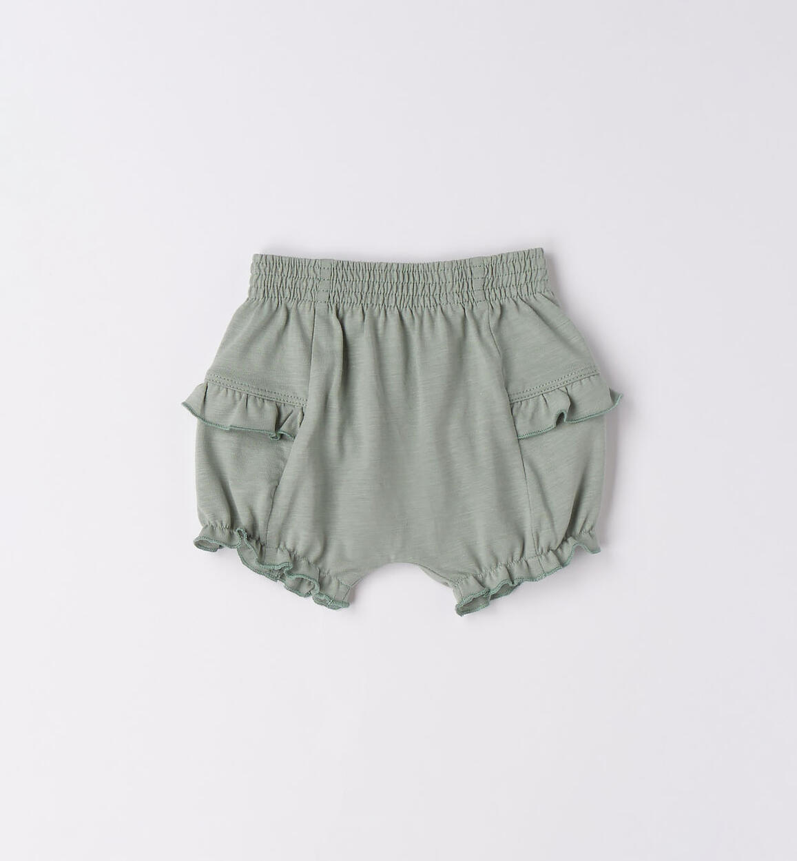 Pantaloncino corto neonata con ruches VERDE iDO