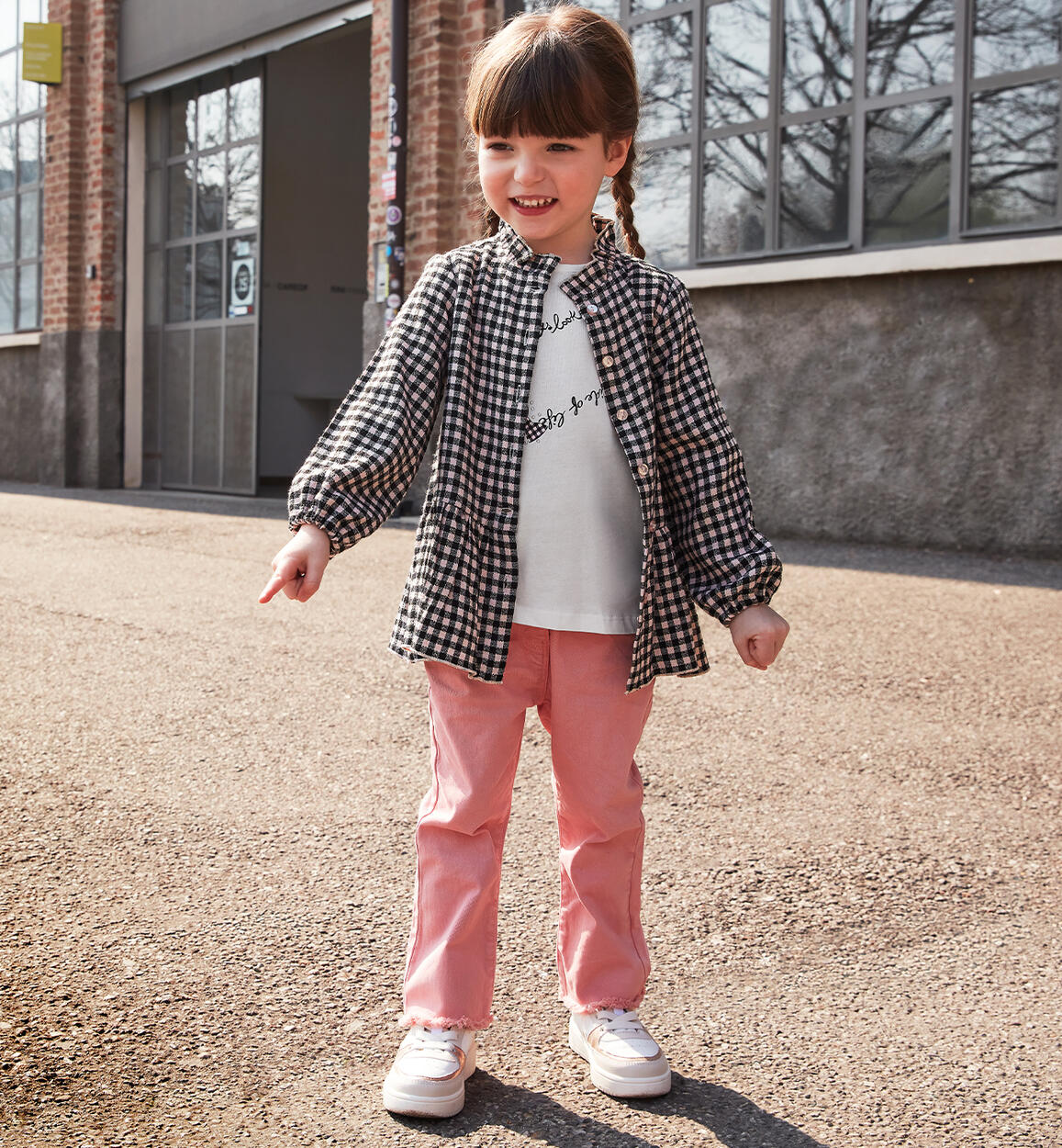 Pantalone a zampa per bambina ROSA iDO