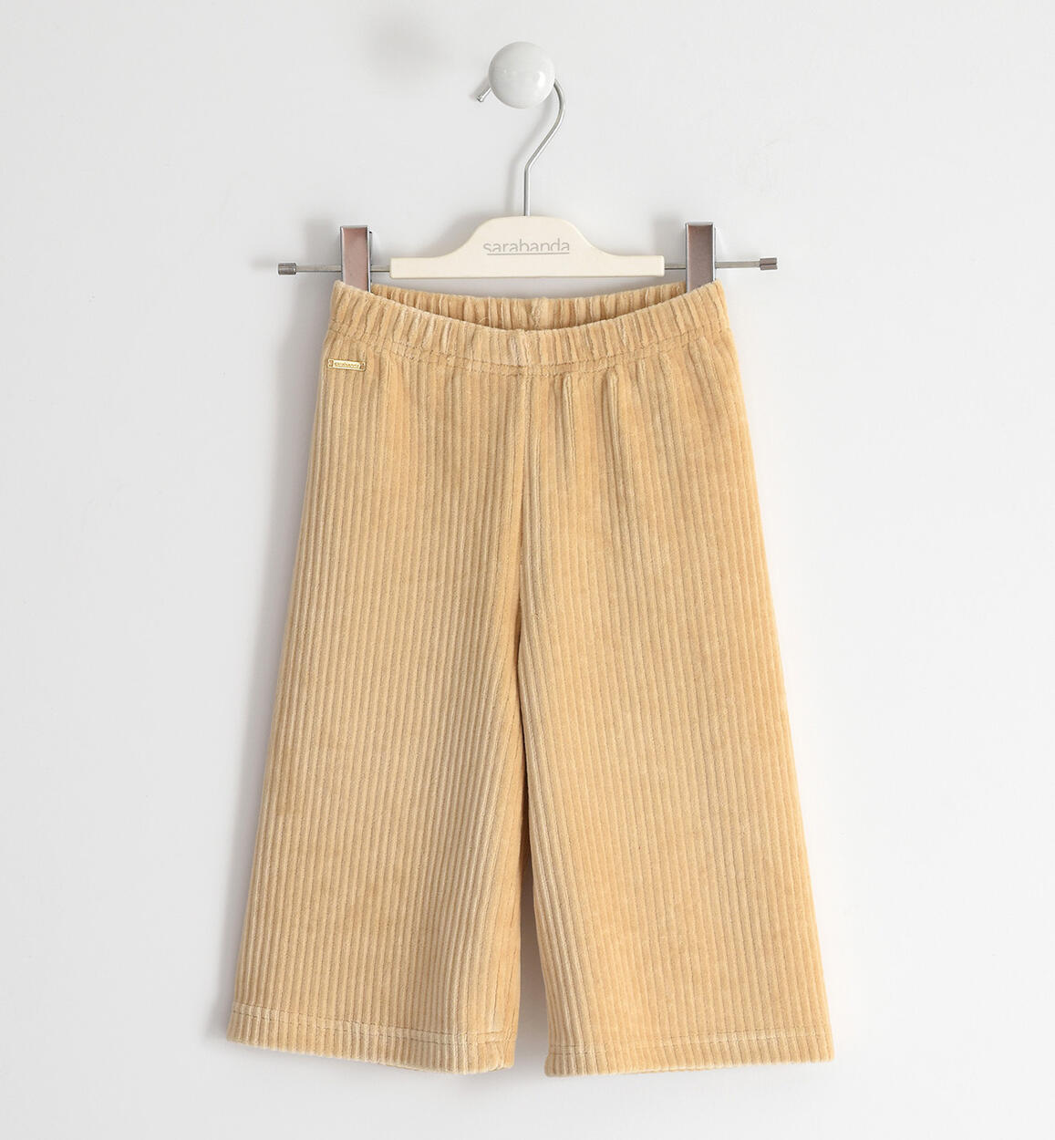 Pantalone bambina in ciniglia a costine BEIGE Sarabanda