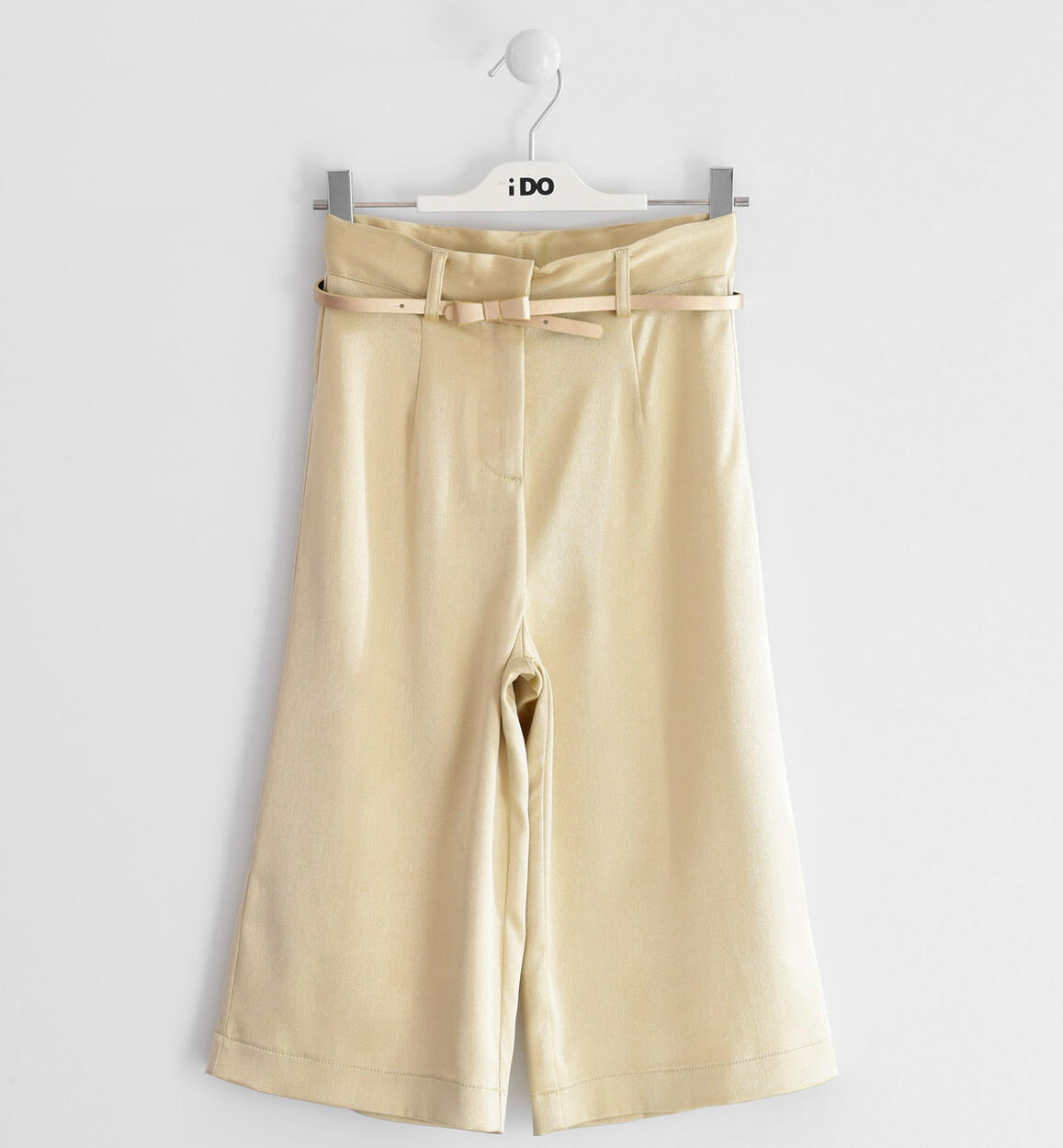 Pantalone bambina modello gaucho in morbido tessuto dorato BEIGE iDO