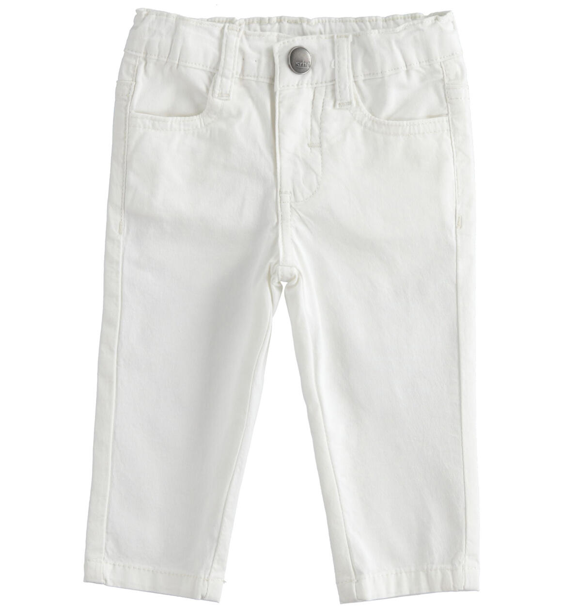 Pantalone bambino in twill stretch BIANCO Sarabanda-Precol