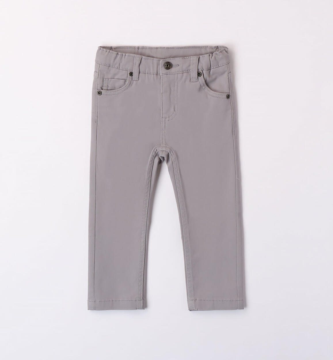 Pantalone bambino in twill stretch GRIGIO iDO