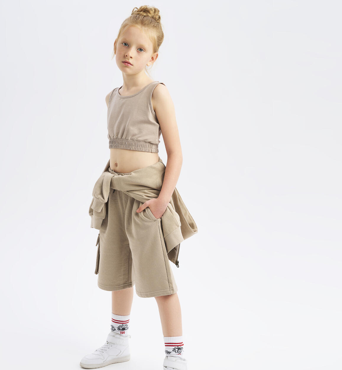 Pantalone basket in felpa unisex BEIGE iDO