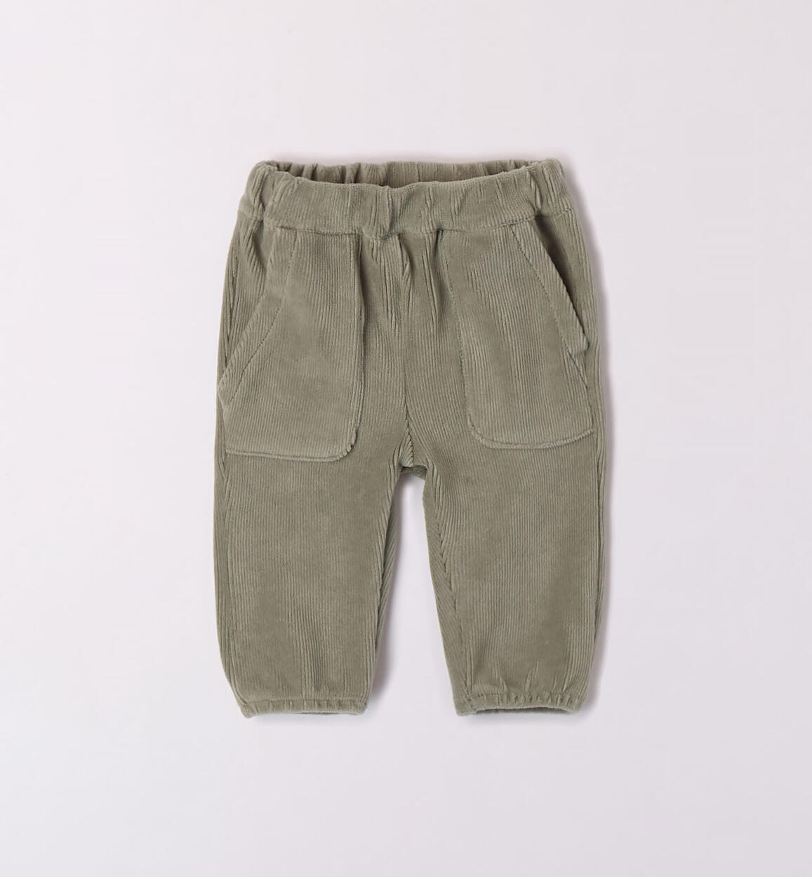 Pantalone bimbo effetto velluto VERDE iDO