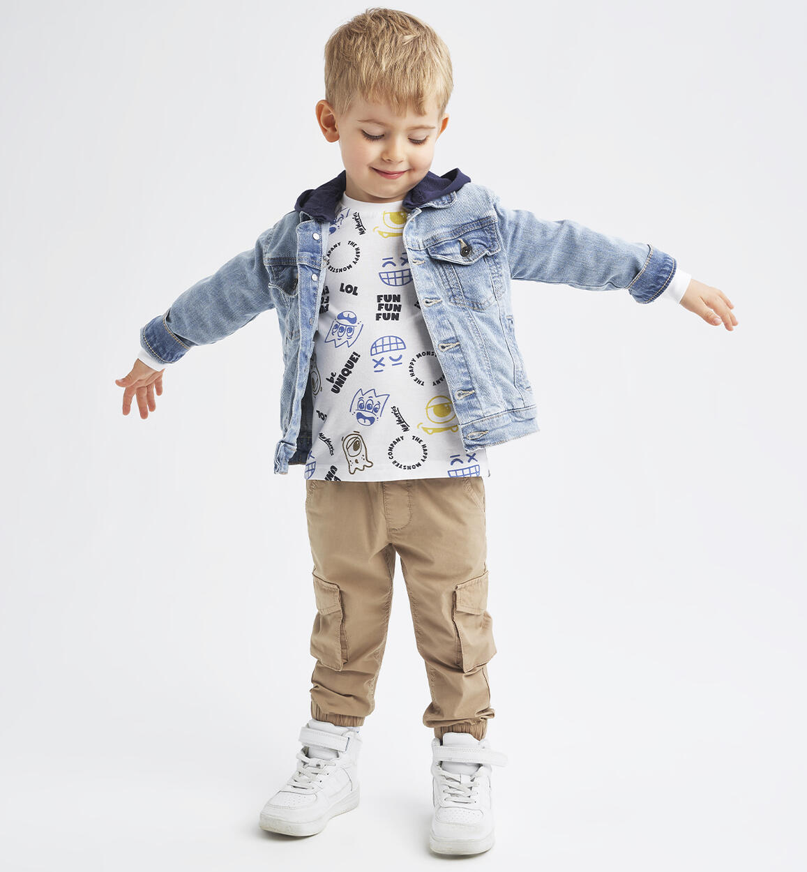 Pantalone cargo per bambino BEIGE iDO