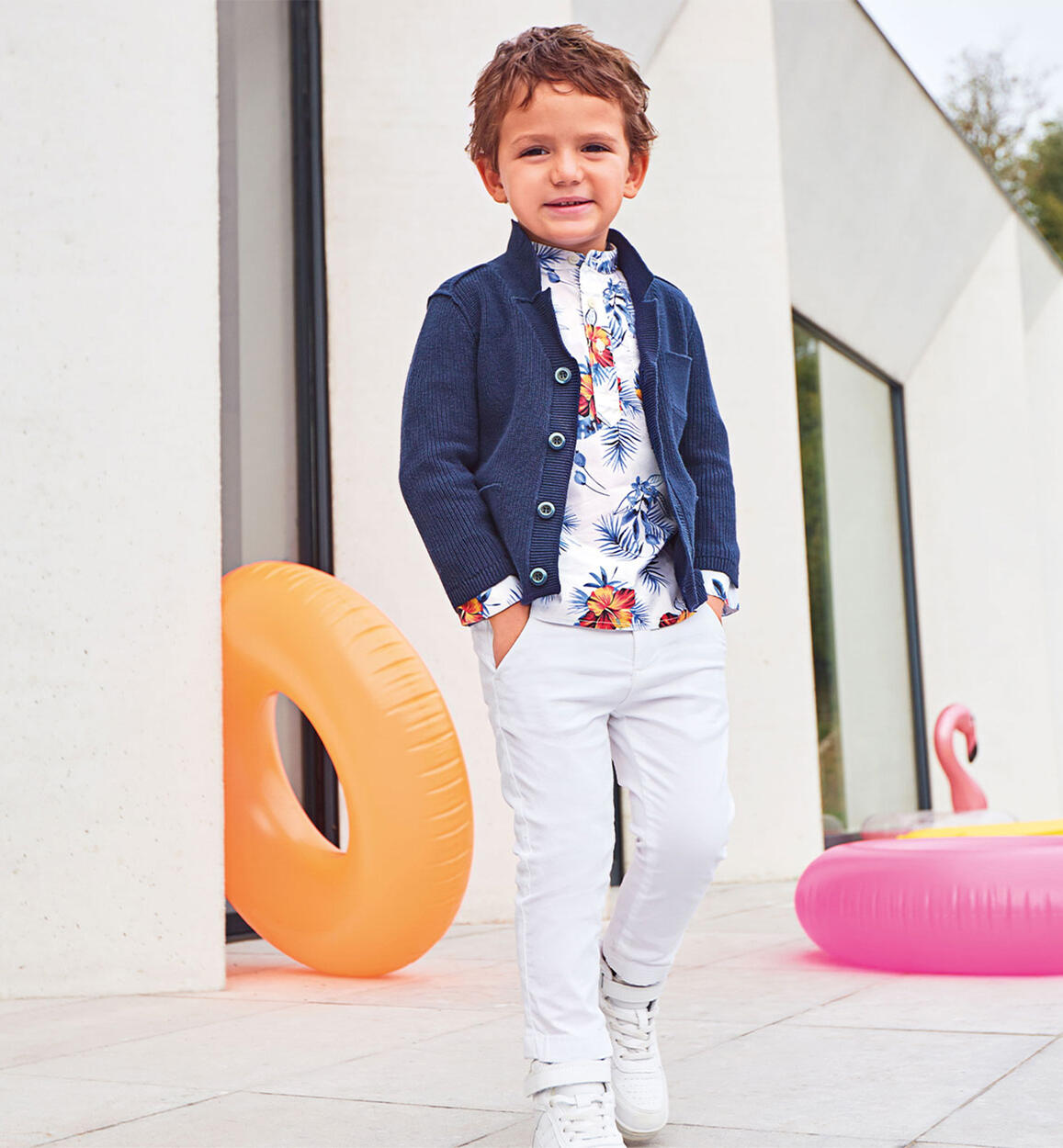 Pantalone classico bambino BIANCO Sarabanda