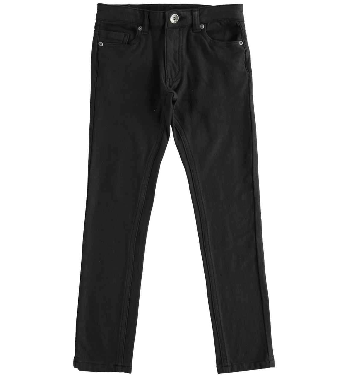 Pantalone classico in maglia effetto twill NERO iDO