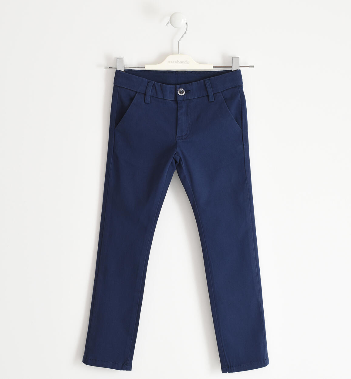 Pantalone classico in twill stretch slim fit BLU Sarabanda