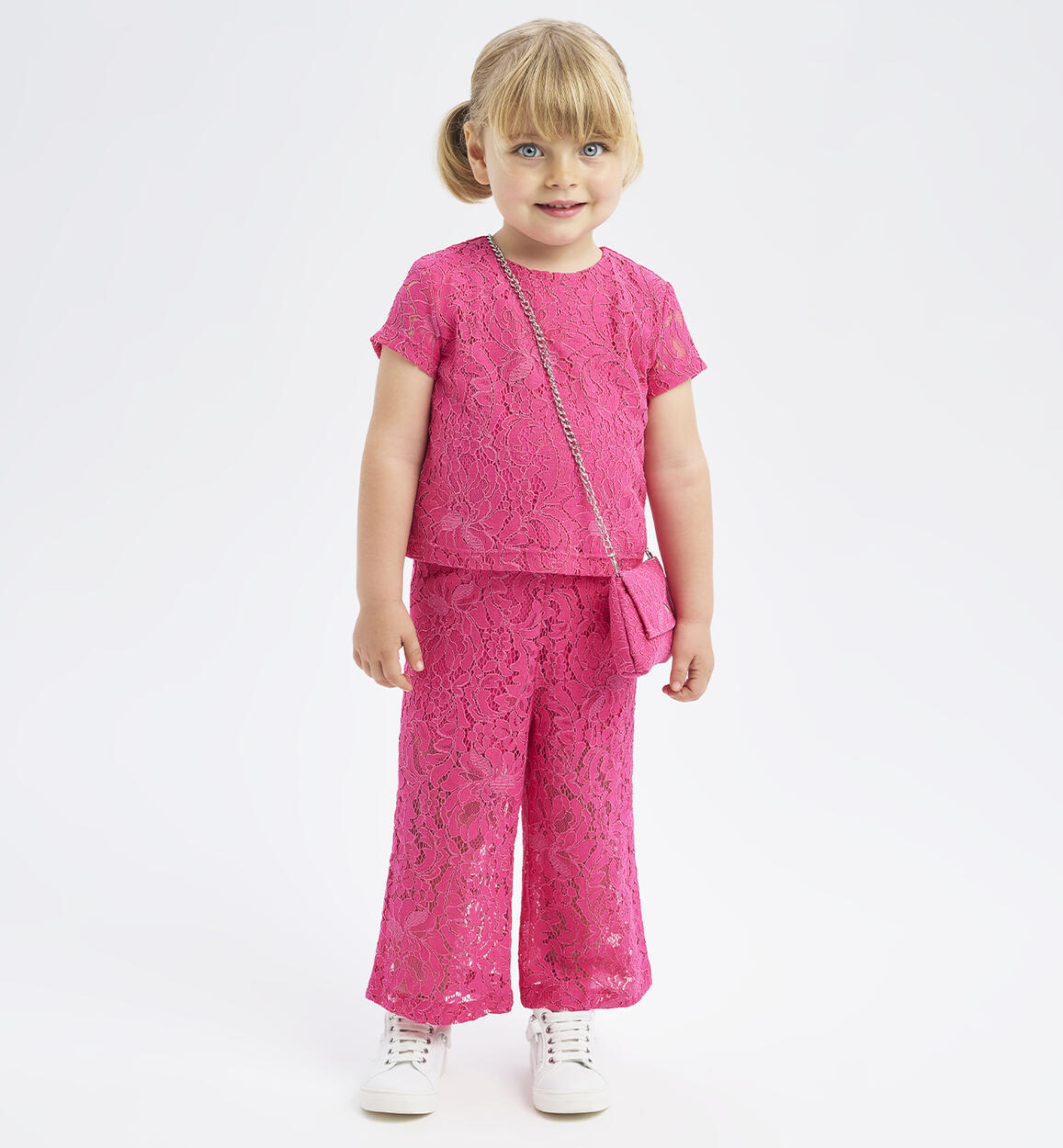 Pantalone con borsetta per bambina FUCSIA iDO